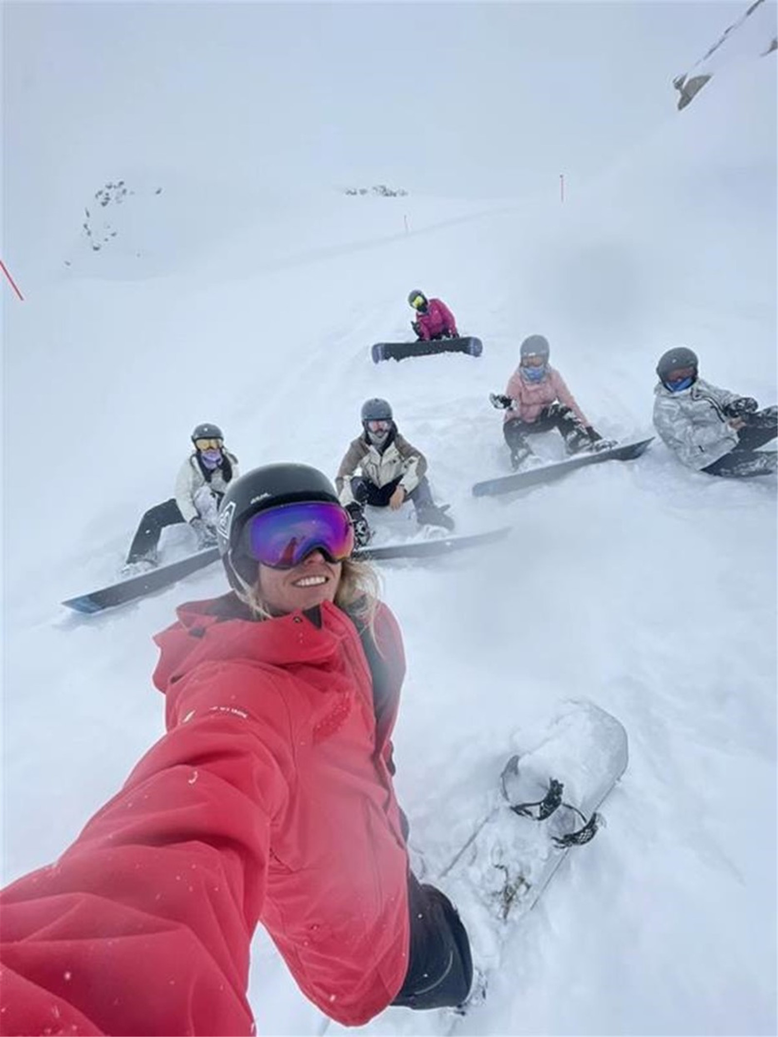 Skiing and snowboarding during their first weekend