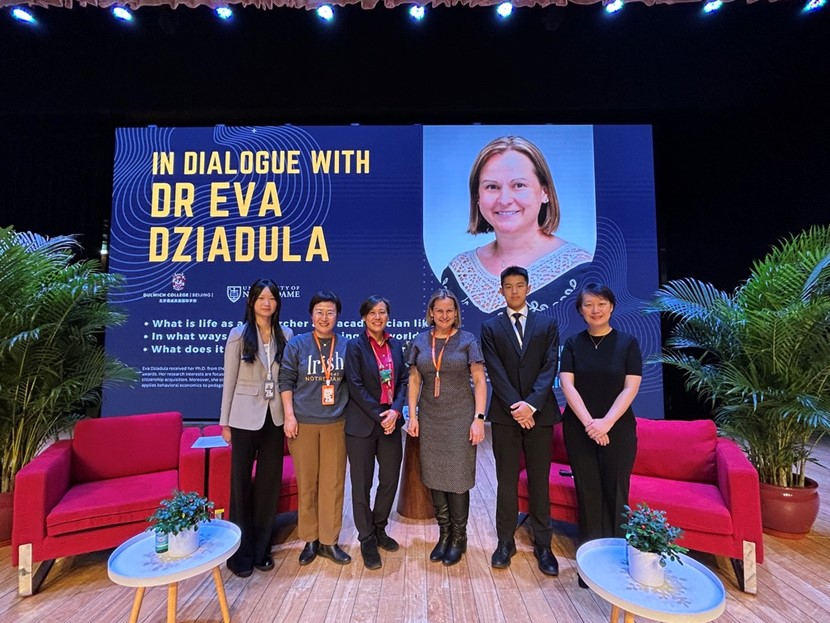 Dr Dziadula before her session with Key Stage 4 and Key Stage 5 Students