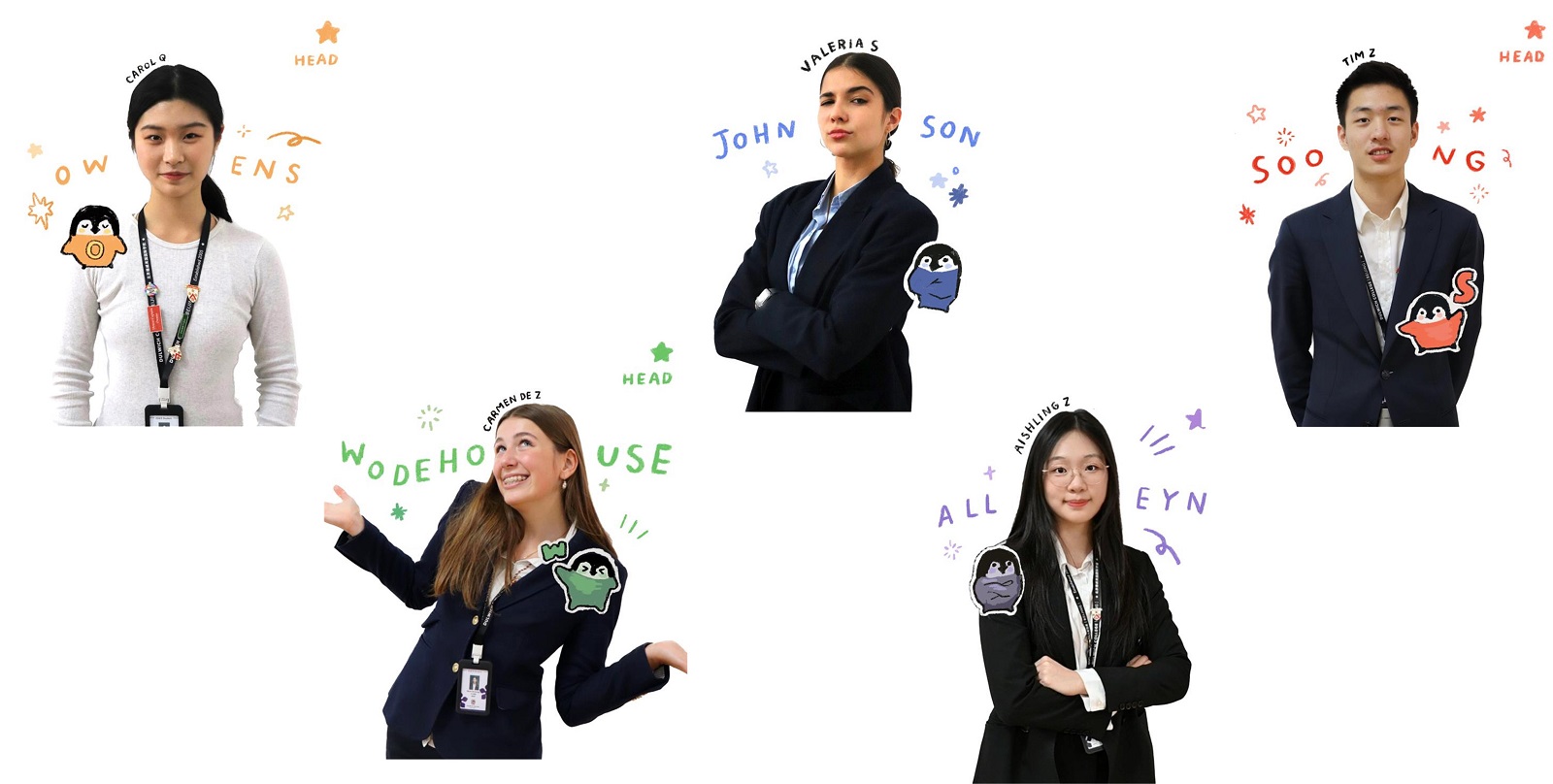 学院领导： Tim Z, Valeria S, Carol Q, Carmen de Z, Aishling Z
