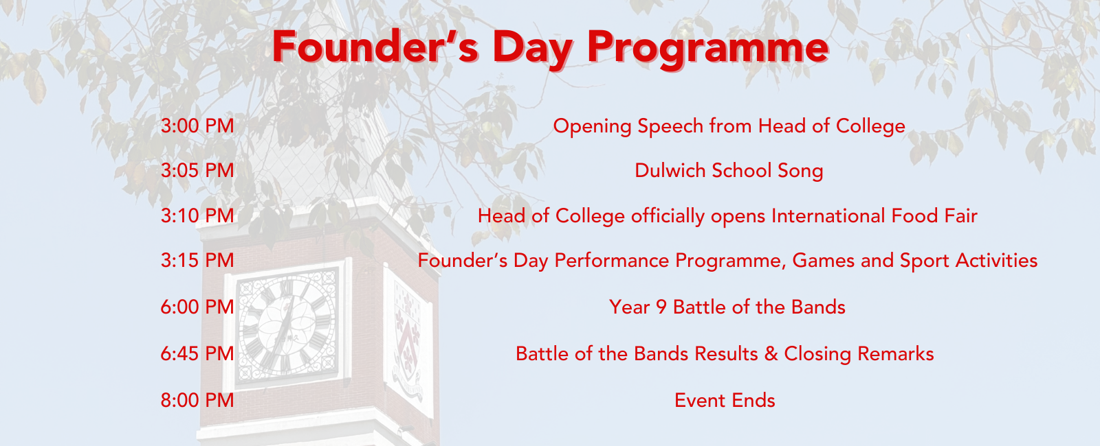 Founder's Day Programme