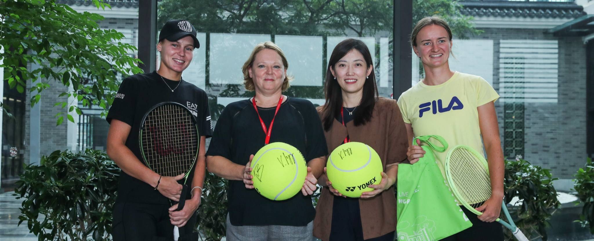 Kudmetova and Krychitova with School Head and Deputy Director