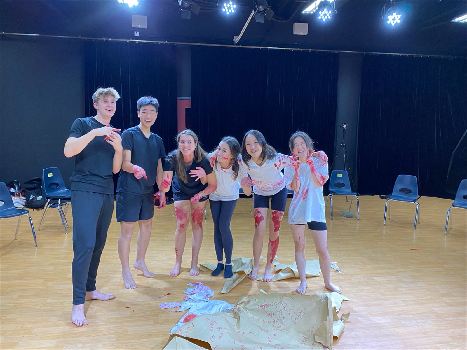 Endora with her theatre classmates at their IBDP performance