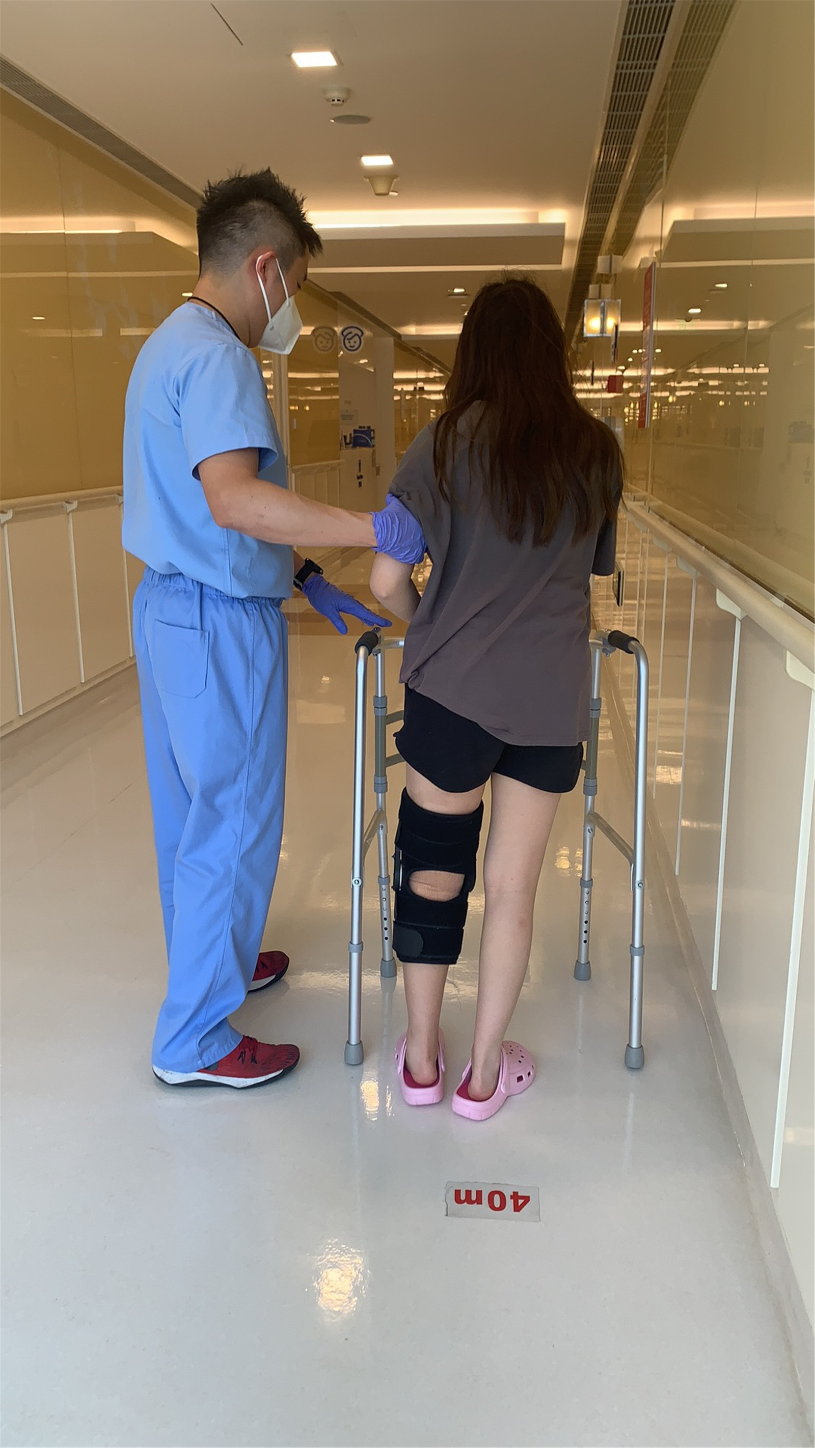 Post -surgical treatment after tearing her ACL