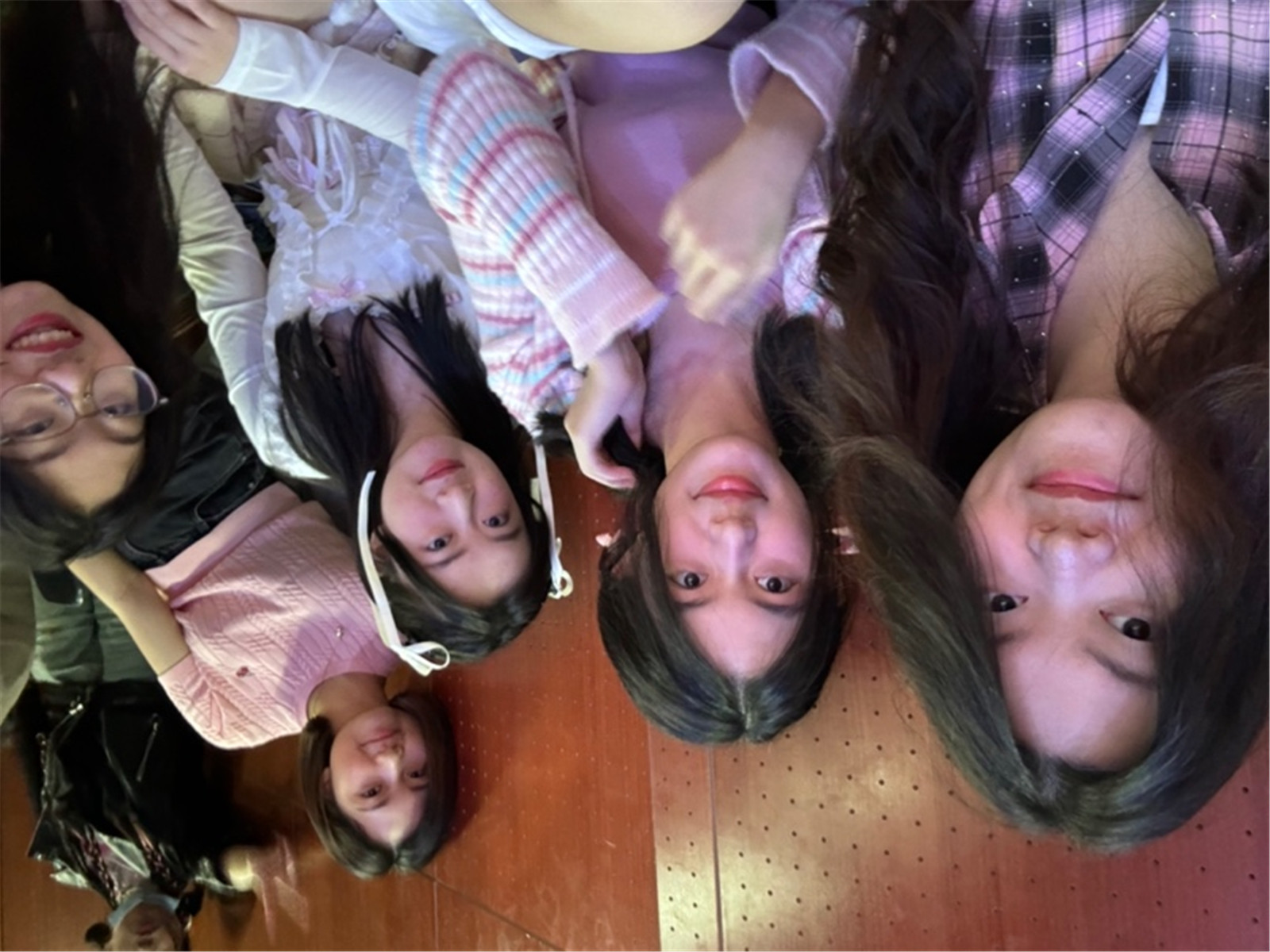 Sherri at the backstage of leavers assembly with friends