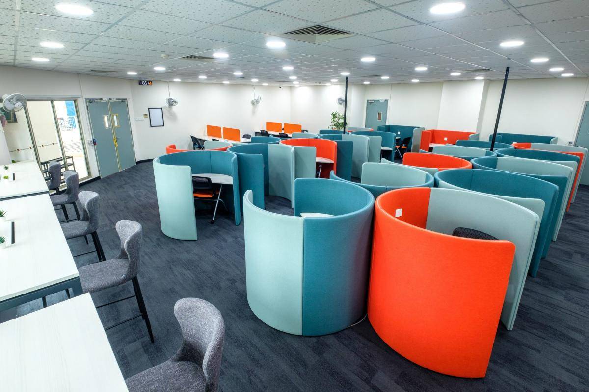 ACS Oldham Hall's WiFi-enabled study rooms for students.