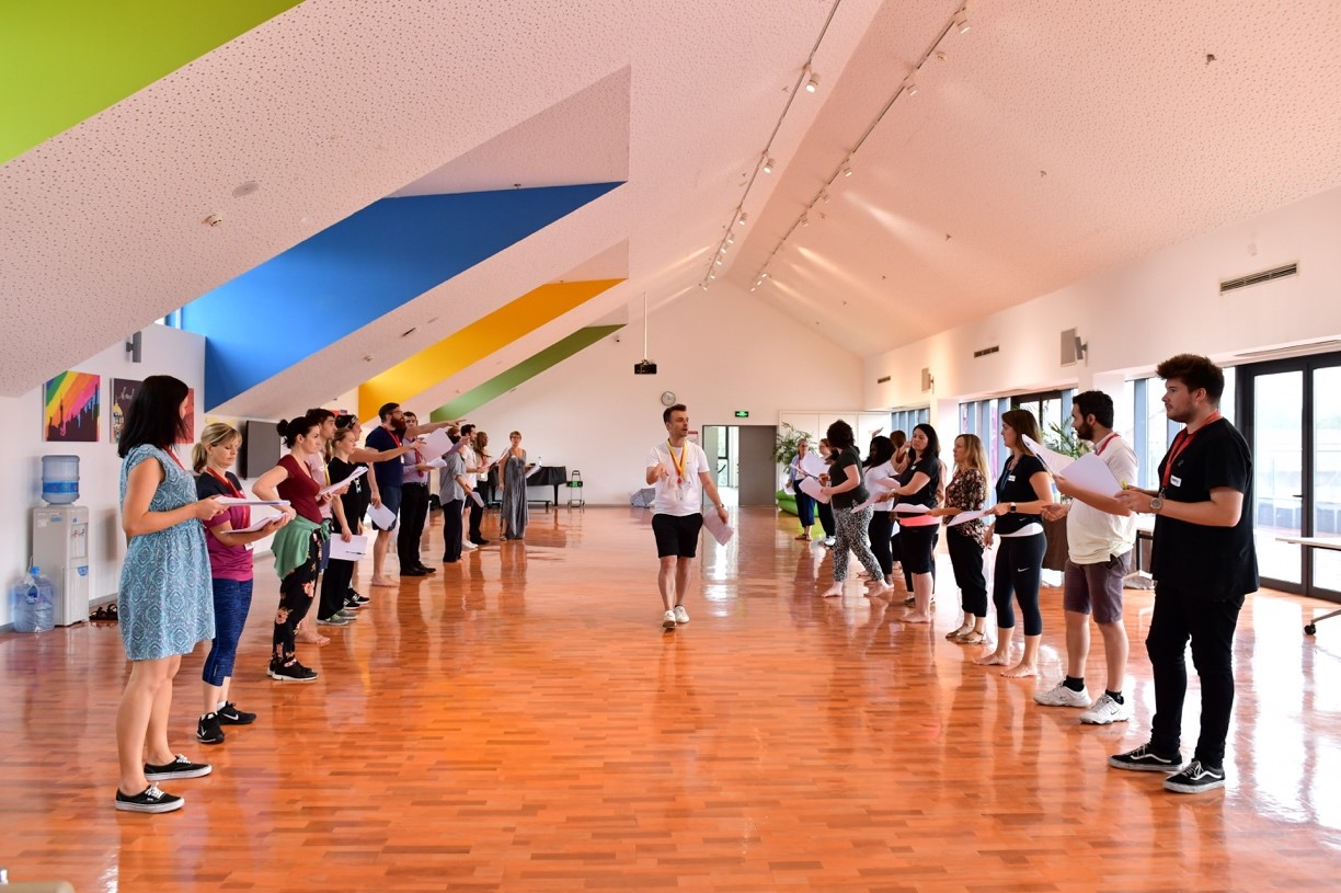 RSC practitioner leads Dulwich College International staff in a drama workshop