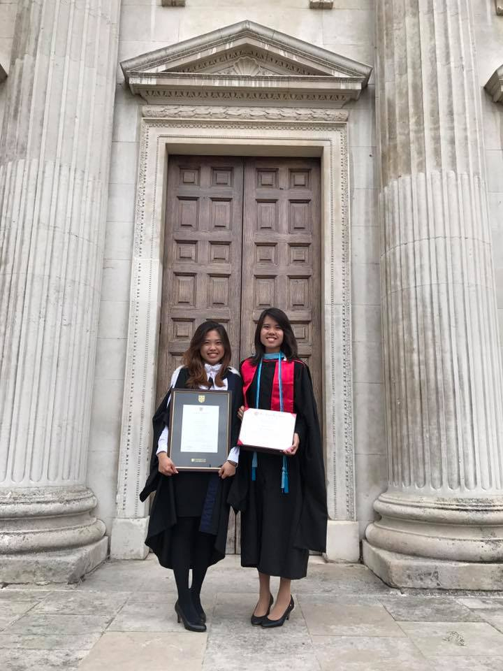 Monica (right) with her sister Beatrice