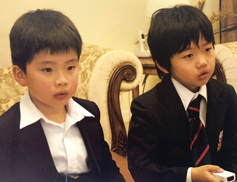 Derek with a classmate in 2011