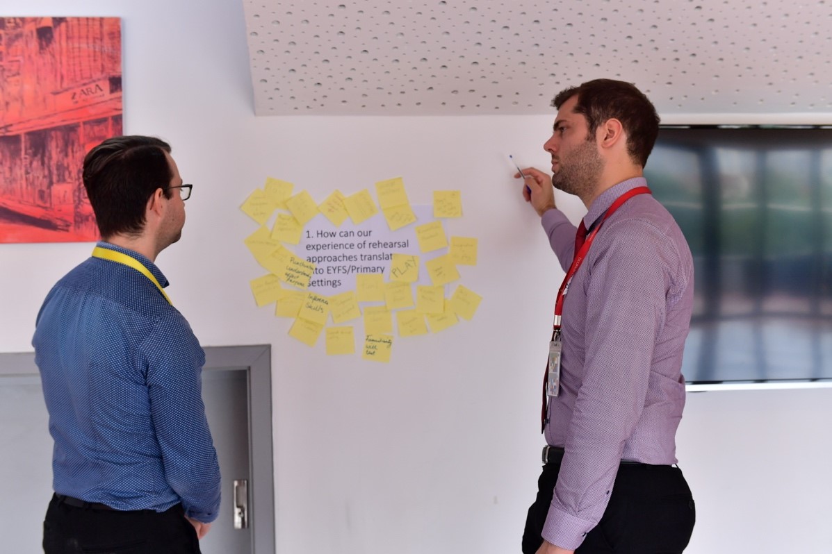 Two Dulwich College International teachers discussing Shakespeare