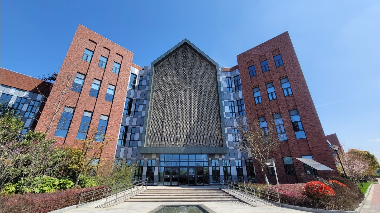 Shanghai Puxi campus with flower patterns in bricks