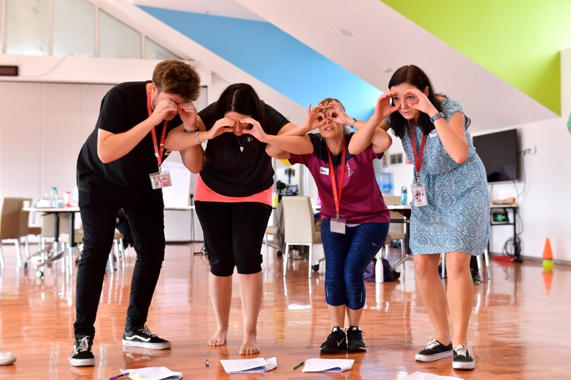 Dulwich College International teaching staff acting in a drama workshop