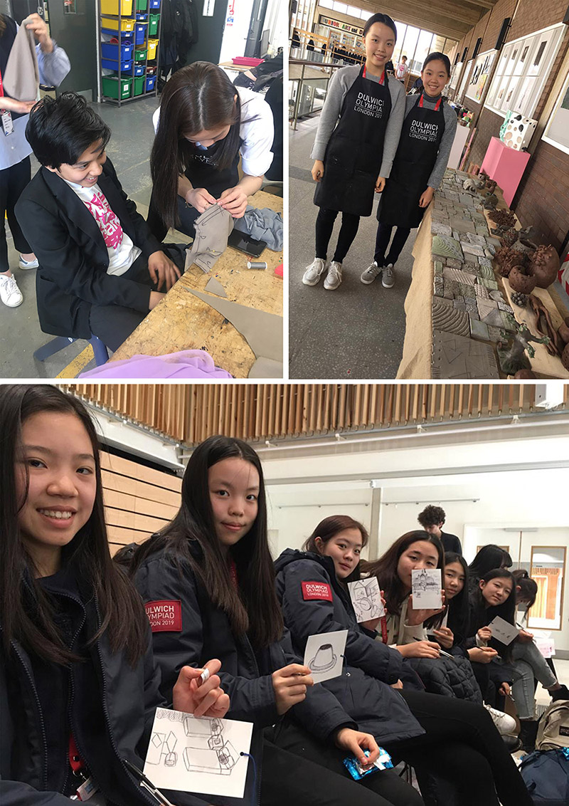 Dulwich College Seoul students participating in art activities at the Dulwich Olympiad 2019
