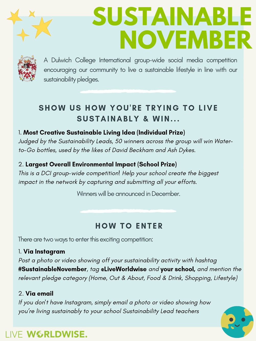 Sustainable November at Dulwich College International